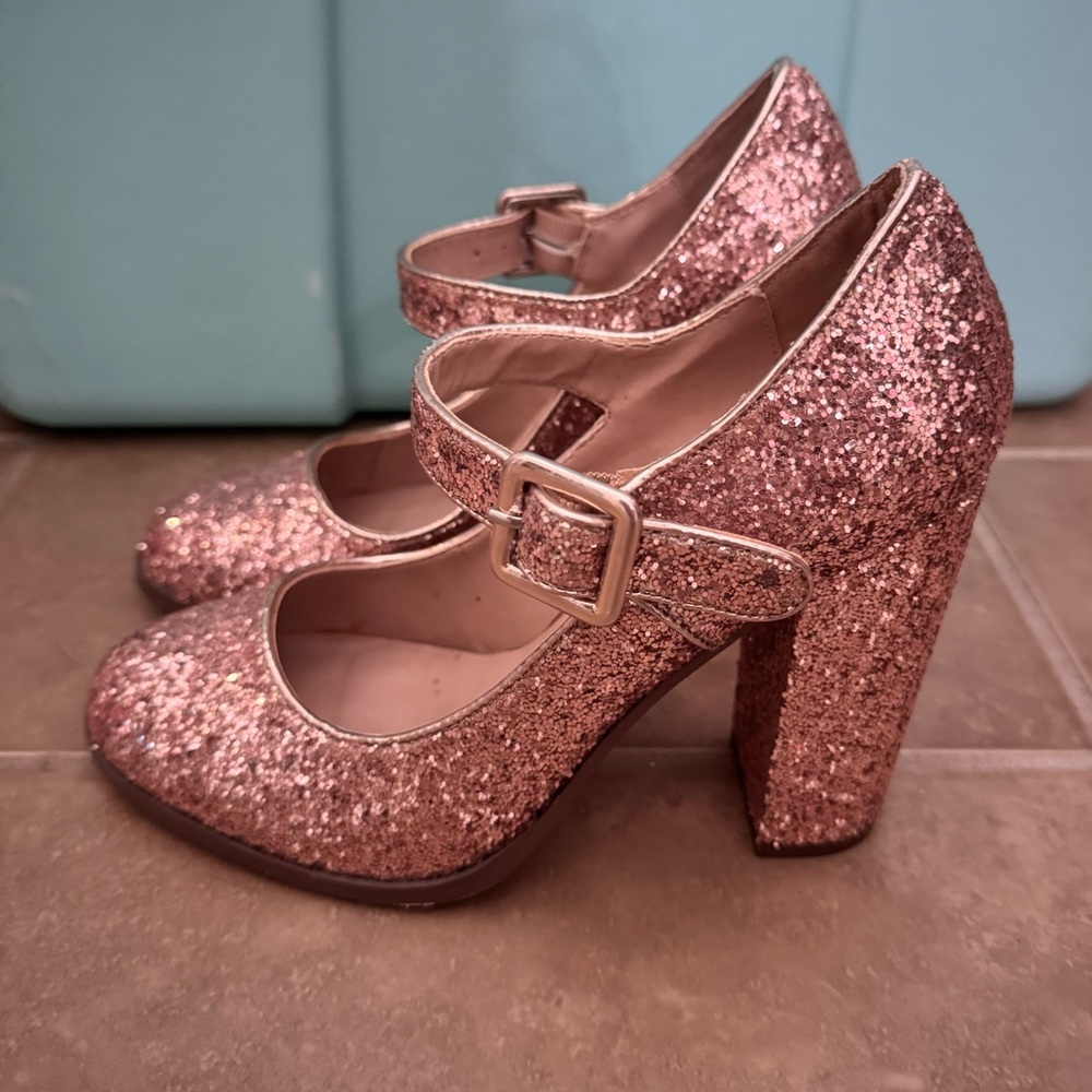 Mix No. 6 Sparkling Pink/Rose Gold Heels - Picture 3 of 6
